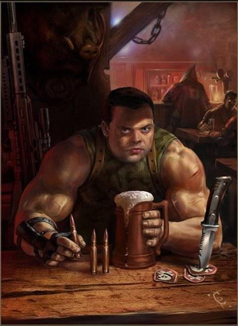 Хмурый бармен, принёс кружку Хмурый бармен, принёс кружку