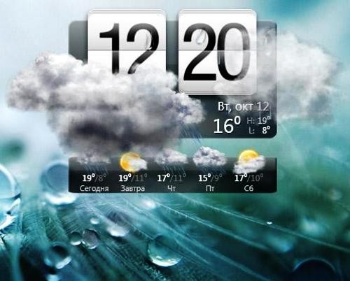  Время и погода на рабочем столе