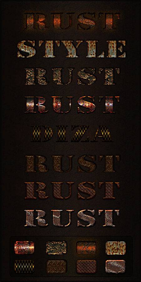 Стиль для Фотошоп-Ржавый металл
