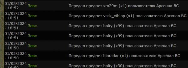 Отчет о передаче на склад