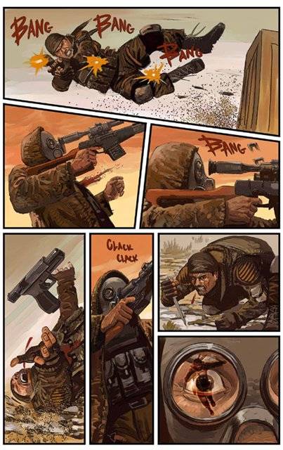 Комикс Дуэль. Роман Сурженко 30 сентября 2009 Автор занял 1-е место на конкурсе комиксов.