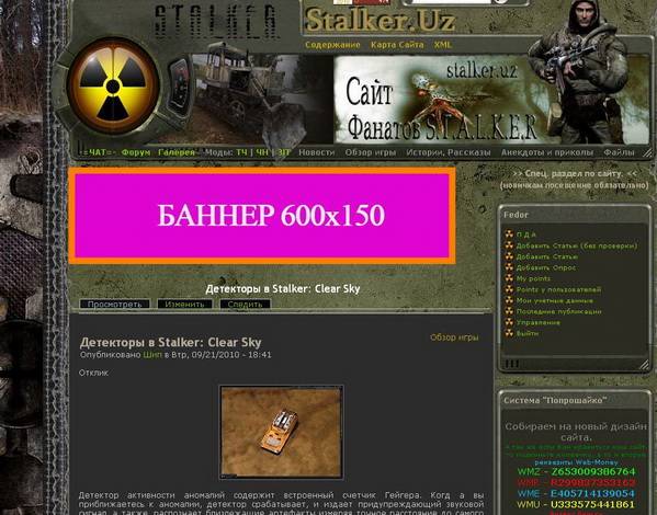 Реклама на сайте